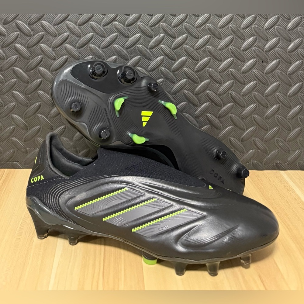 Adidas Copa Pure 3 Elite Laceless FG Black Green Soccer Cleats JS0652 Mens Sizes